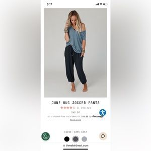 Three Bird Nest June Bug Joggers M